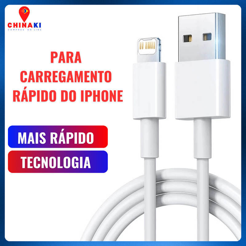 Pacote com 4 - Cabo Carregador USB IPHONE Turbo Celular Rápida Essager 20W 5A Aplicável A Lightning V8 ☑️