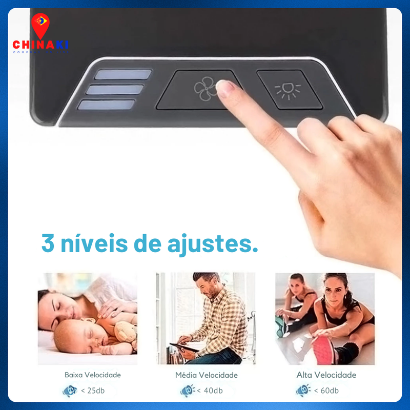 Mantenha-se Fresco e Confortável com o Mini Ar-Condicionado Portátil 3 em 1 – Climatizador, Purificador e Umidificador de Ar! ☑️