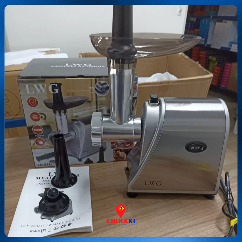 Máquina Moedor De Carne Elétrico 1500W Faz Linguiça Carne Frango 110V 220V ☑️