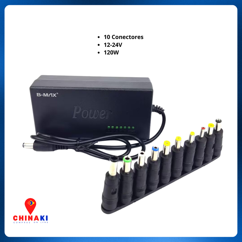 Fonte Carregador Universal para Notebook 120W – Adaptador de Tensão Automático ☑️
