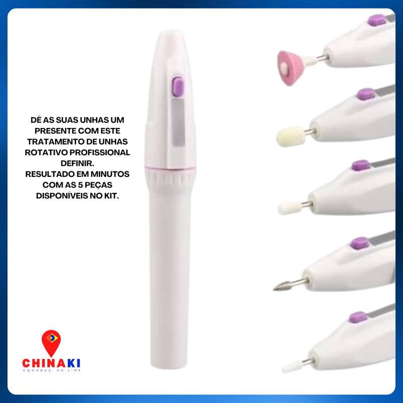 Lixadeira Elétrica de Unhas Profissional – Portátil e Prática ☑️