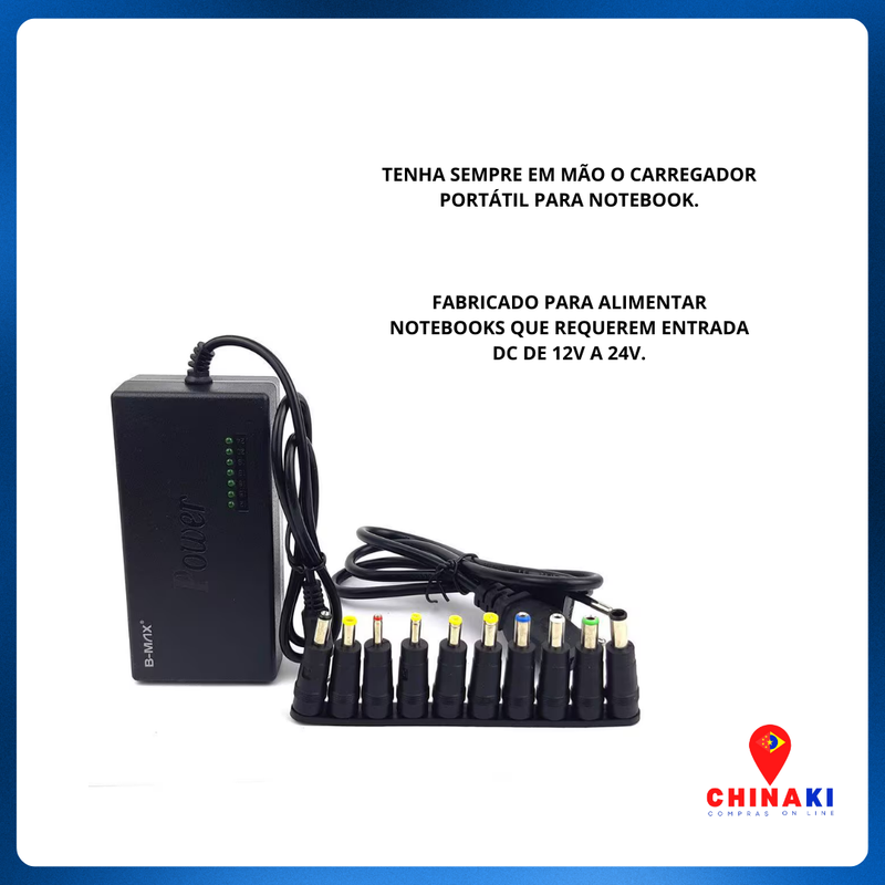 Fonte Carregador Universal para Notebook 120W – Adaptador de Tensão Automático ☑️
