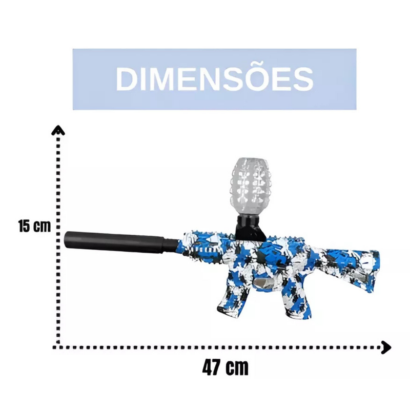 Arminha De Bolinha De Gel com 10 Mil Bolinhas Brinquedo Metralhadora Arma Grande ☑️