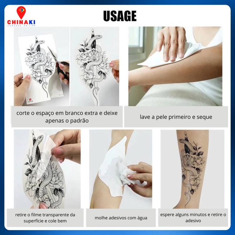✨ TATUAGEM TEMPORÁRIA BRAÇO INTEIRO - LEÃO JESUS ☑️