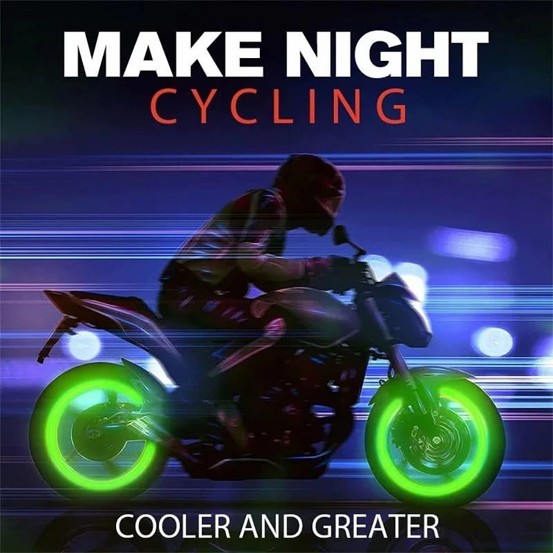 Kit Com 8 Unidades de Tampa De Bico de Válvula De Pneus Cor Fluorescente Luminosa Para Moto Autos e Bike